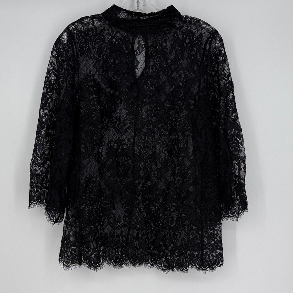 Ellos Black Lace Women's Top size 14